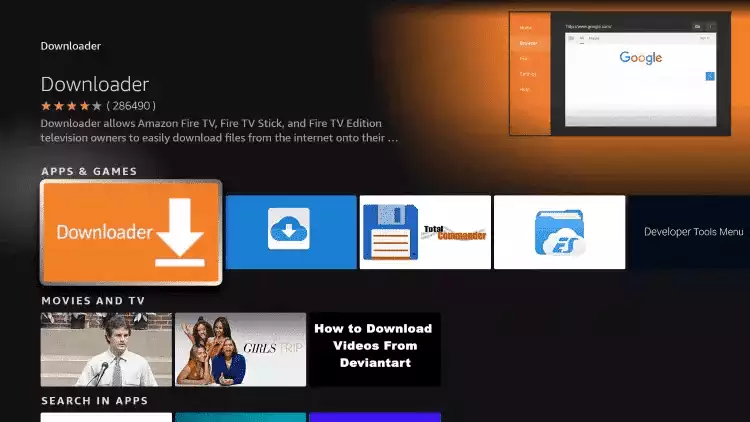Choose the Downloader app
