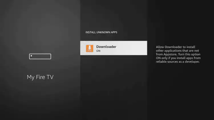 This will turn Unknown Sources to On for the Downloader app.